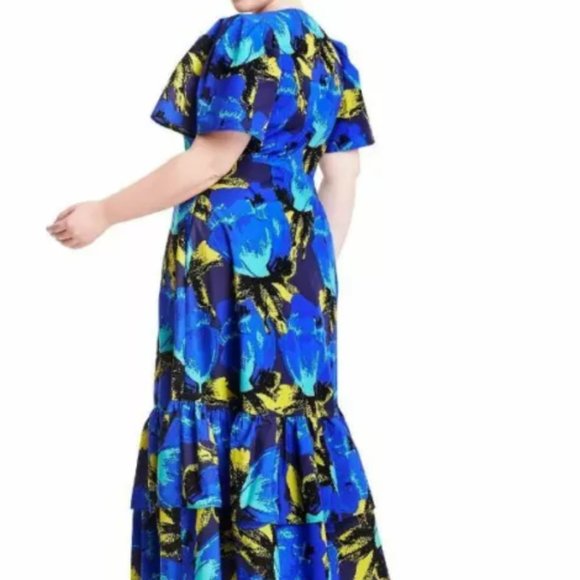 Christopher John Rogers Floral Puff Sleeve Dress - Picture 2 of 6